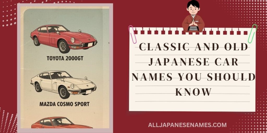 Classic and Old Japanese Car Names You Should Know