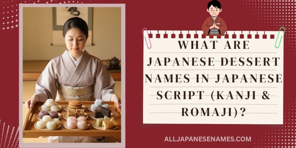 What are Japanese dessert names in Japanese script (kanji & romaji)